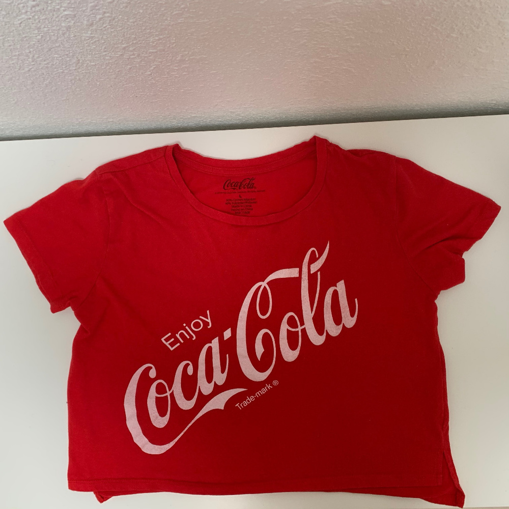 Coca Cola Red Graphic Oversized Crop Top